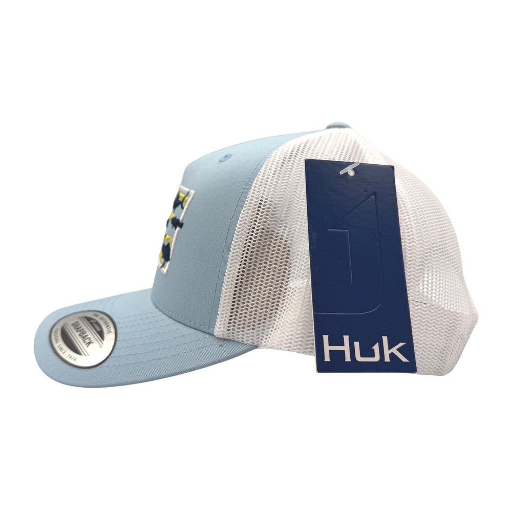 Huk Trophy Flag Trucker Hat Mens OSFA Blue New Fishing SnapBack H3000470-452-1 - Picture 5 of 11